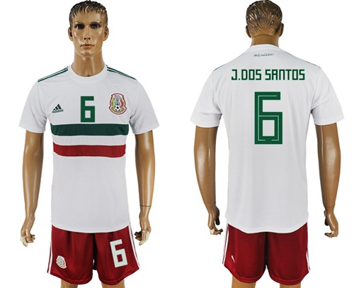 Mexico #6 J.Dos Santos Away Soccer Country Jersey